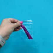 Твист-лента (завязки) для пакетиков фиолетовая, 8 см 10 шт