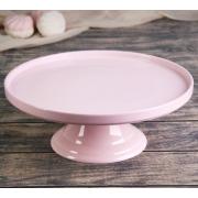 Подставка для торта керамика Розовая