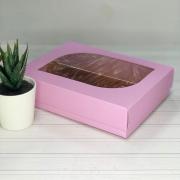 Кондитерская упаковка под 2 эклера, розовая, 20 х 15 х 4,5 см