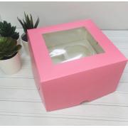 Коробка для 4 капкейков, розовая
