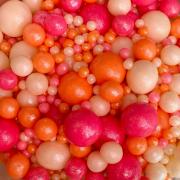 Посыпка кондитерская в цветной кондитерской глазури "Жемчуг": персиковая, розовая,серебряная", 50 г