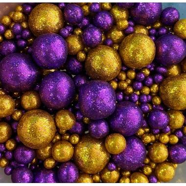 Драже зерновое в цветной кондитерской глазури «Блеск»: золотой, фиолетовый, 50 г