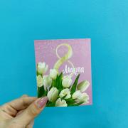 Открытка-инстаграм "8 Марта" белые тюльпаны, 8,8 х 10,7 см