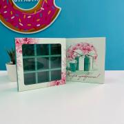 Коробка под 9 конфет с обечайкой "Жизнь прекрасна Tiffani", 13,7 х 13,7 х 3,5