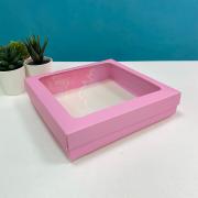 Коробка для клубники в шоколаде 200*200*40 розовая матовая