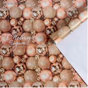 Бумага упаковочная глянцевая «Золотые шары», 70 × 100 см/1 шт
