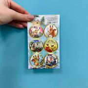 Наклейки для цветов и подарков "Новогодняя сказка", 16 × 9,5 см/1 шт