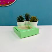 Подарочная коробка сборная с окном, зелёный, 11,5 х 11,5 х 3 см