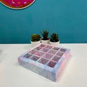 Коробка для конфет, 16 шт, "Диффузия", розово-голубая, 17,7 х 17,7 х 3,8 см