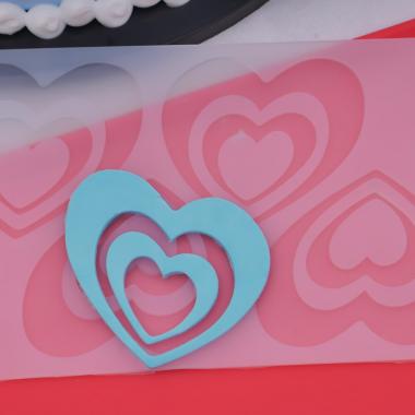 Силиконовый мат для отливки шоколада «Двойные сердечки»